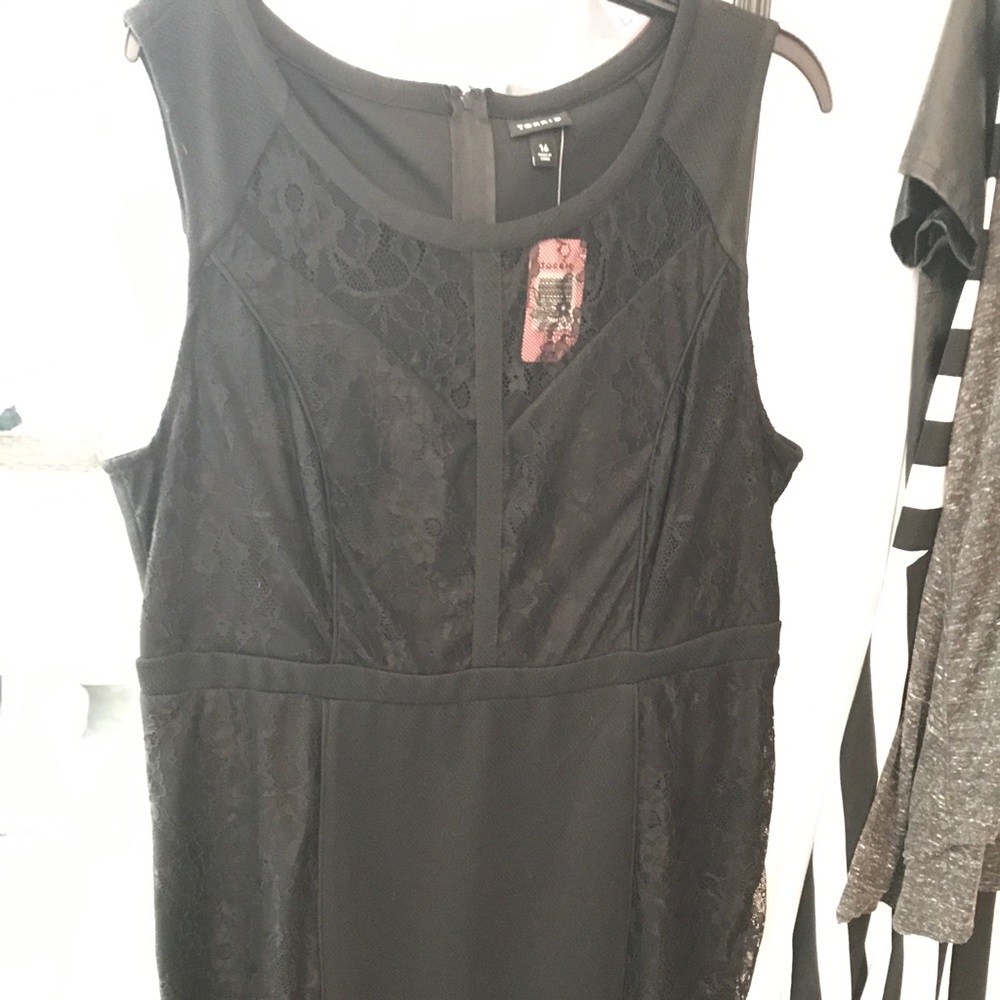 Torrid Black Lace Front Wiggle Dress